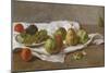 Apples, Pears and Grapes-Gustave Courbet-Mounted Giclee Print