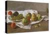 Apples, Pears and Grapes-Gustave Courbet-Stretched Canvas