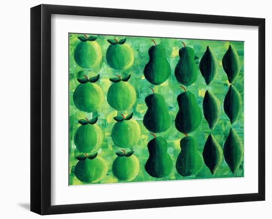 Apples, Pears and Limes, 2004-Julie Nicholls-Framed Giclee Print