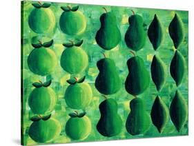 Apples, Pears and Limes, 2004-Julie Nicholls-Stretched Canvas