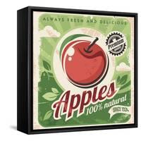 Apples Retro Poster-Lukeruk-Framed Stretched Canvas