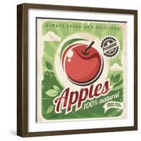 Apples Retro Poster-Lukeruk-Framed Art Print