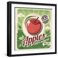 Apples Retro Poster-Lukeruk-Framed Art Print