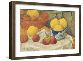 Apples with a Blue Dish, 1922 (Oil on Canvas)-Paul Serusier-Framed Giclee Print