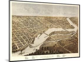 Appleton, Wisconsin - Panoramic Map-Lantern Press-Mounted Art Print