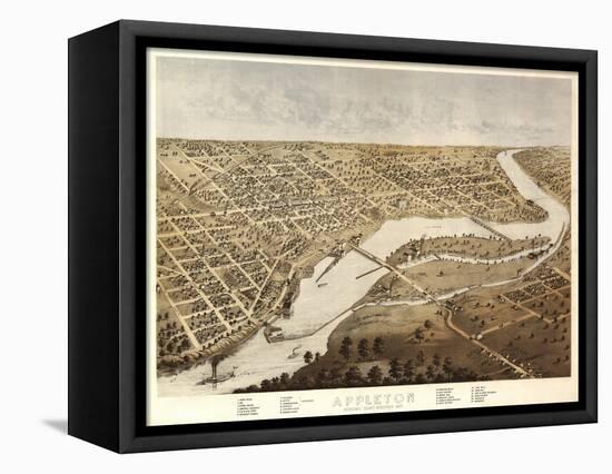 Appleton, Wisconsin - Panoramic Map-Lantern Press-Framed Stretched Canvas