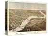 Appleton, Wisconsin - Panoramic Map-Lantern Press-Stretched Canvas