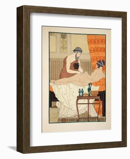 Application of White Egyptian Perfume to the Hip, Illustration from 'The Works of Hippocrates' 1934-Joseph Kuhn-Regnier-Framed Giclee Print