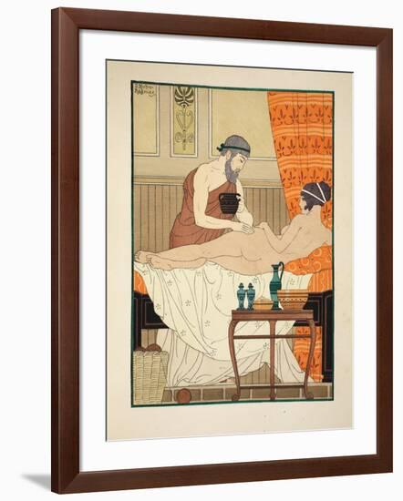 Application of White Egyptian Perfume to the Hip, Illustration from 'The Works of Hippocrates' 1934-Joseph Kuhn-Regnier-Framed Giclee Print