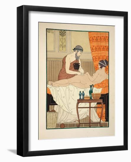 Application of White Egyptian Perfume to the Hip, Illustration from 'The Works of Hippocrates' 1934-Joseph Kuhn-Regnier-Framed Giclee Print