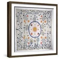 Applique Quilt with Sun, Moon, Stars and the Garden of Eden, from Arkansas, C.1890-American School-Framed Giclee Print