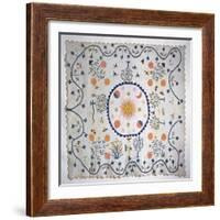 Applique Quilt with Sun, Moon, Stars and the Garden of Eden, from Arkansas, C.1890-American School-Framed Giclee Print