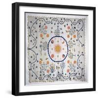 Applique Quilt with Sun, Moon, Stars and the Garden of Eden, from Arkansas, C.1890-American School-Framed Giclee Print