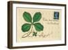 Appliqued Four-Leaf Clover-null-Framed Art Print