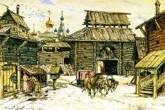 Wooden City of Moscow in the 14th Century-Appolinari Mikhaylovich Vasnetsov-Framed Giclee Print