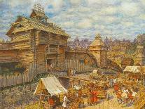 Ancient Moskow. Street in Kitay-Gorod in the 17 Century, 1900-Appolinari Mikhaylovich Vasnetsov-Framed Giclee Print