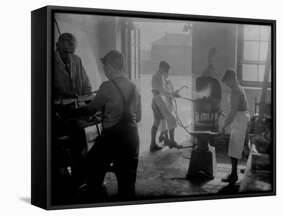 Apprentice Blacksmiths-null-Framed Stretched Canvas