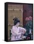 Apprentice Geisha (Maiko) Performing Tea Ceremony, Tokyo, Honshu, Japan-null-Framed Stretched Canvas