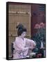 Apprentice Geisha (Maiko) Performing Tea Ceremony, Tokyo, Honshu, Japan-null-Framed Stretched Canvas