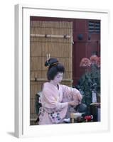 Apprentice Geisha (Maiko) Performing Tea Ceremony, Tokyo, Honshu, Japan-null-Framed Premium Photographic Print