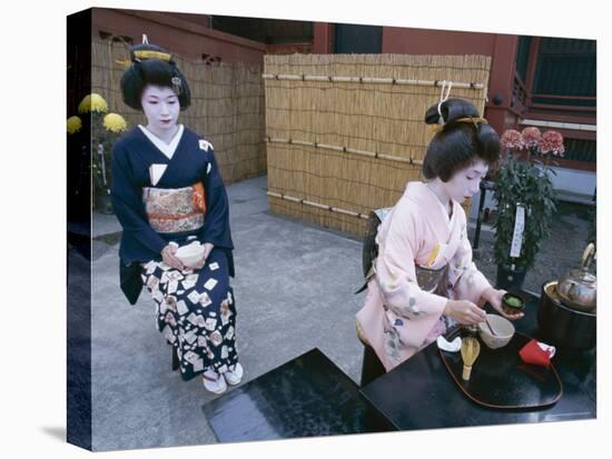 Apprentice Geisha (Maiko) Performing Tea Ceremony, Tokyo, Honshu, Japan-null-Stretched Canvas