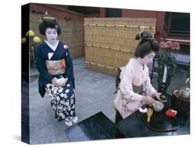 Apprentice Geisha (Maiko) Performing Tea Ceremony, Tokyo, Honshu, Japan-null-Stretched Canvas