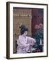 Apprentice Geisha (Maiko) Performing Tea Ceremony, Tokyo, Honshu, Japan-null-Framed Photographic Print