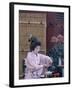 Apprentice Geisha (Maiko) Performing Tea Ceremony, Tokyo, Honshu, Japan-null-Framed Photographic Print