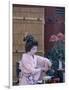Apprentice Geisha (Maiko) Performing Tea Ceremony, Tokyo, Honshu, Japan-null-Framed Photographic Print