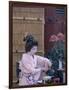 Apprentice Geisha (Maiko) Performing Tea Ceremony, Tokyo, Honshu, Japan-null-Framed Photographic Print