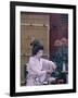 Apprentice Geisha (Maiko) Performing Tea Ceremony, Tokyo, Honshu, Japan-null-Framed Photographic Print