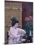 Apprentice Geisha (Maiko) Performing Tea Ceremony, Tokyo, Honshu, Japan-null-Mounted Photographic Print