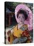 Apprentice Geisha (Maiko), Woman Dressed in Traditional Costume, Kimono, Kyoto, Honshu, Japan-null-Stretched Canvas