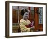 Apprentice Geisha (Maiko), Woman Dressed in Traditional Costume, Kimono, Kyoto, Honshu, Japan-null-Framed Photographic Print