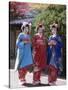 Apprentice Geisha (Maiko), Women Dressed in Traditional Costume, Kimono, Kyoto, Honshu, Japan-null-Stretched Canvas