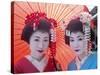 Apprentice Geisha (Maiko), Women Dressed in Traditional Costume, Kimono, Kyoto, Honshu, Japan-null-Stretched Canvas