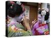 Apprentice Geisha (Maiko), Women Dressed in Traditional Costume, Kimono, Kyoto, Honshu, Japan-null-Stretched Canvas