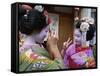 Apprentice Geisha (Maiko), Women Dressed in Traditional Costume, Kimono, Kyoto, Honshu, Japan-null-Framed Stretched Canvas