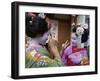 Apprentice Geisha (Maiko), Women Dressed in Traditional Costume, Kimono, Kyoto, Honshu, Japan-null-Framed Premium Photographic Print