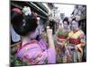 Apprentice Geisha (Maiko), Women Dressed in Traditional Costume, Kimono, Kyoto, Honshu, Japan-null-Mounted Premium Photographic Print