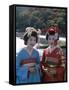 Apprentice Geisha (Maiko), Women Dressed in Traditional Costume, Kimono, Kyoto, Honshu, Japan-null-Framed Stretched Canvas