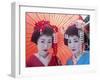 Apprentice Geisha (Maiko), Women Dressed in Traditional Costume, Kimono, Kyoto, Honshu, Japan-null-Framed Photographic Print