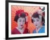 Apprentice Geisha (Maiko), Women Dressed in Traditional Costume, Kimono, Kyoto, Honshu, Japan-null-Framed Photographic Print