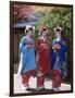 Apprentice Geisha (Maiko), Women Dressed in Traditional Costume, Kimono, Kyoto, Honshu, Japan-null-Framed Photographic Print