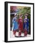 Apprentice Geisha (Maiko), Women Dressed in Traditional Costume, Kimono, Kyoto, Honshu, Japan-null-Framed Photographic Print