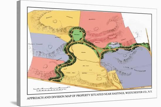 Approach and Division Map of Property Situated near Hastings, New York-J. Weidermann-Stretched Canvas