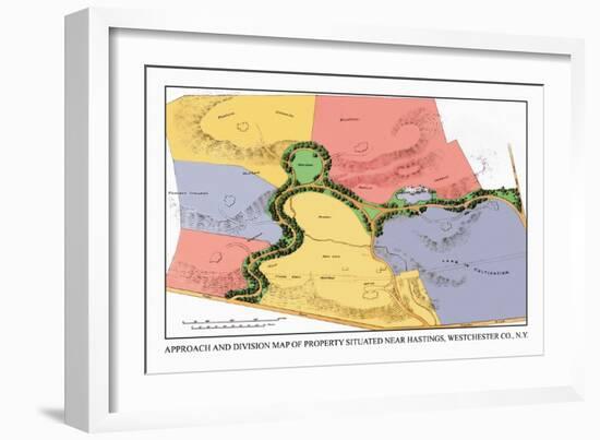 Approach and Division Map of Property Situated near Hastings, New York-J. Weidermann-Framed Art Print