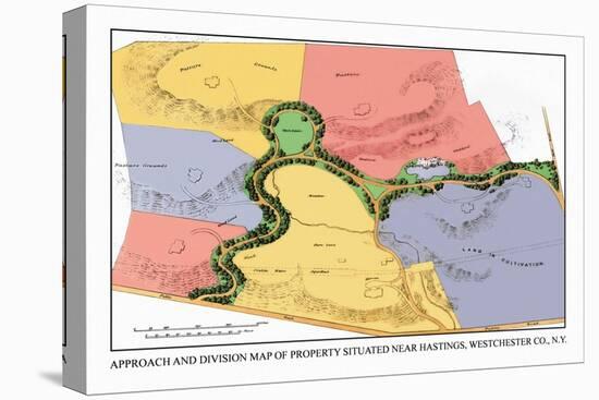 Approach and Division Map of Property Situated near Hastings, New York-J. Weidermann-Stretched Canvas