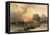 Approach of the Simoom, Desert of Giza-David Roberts-Framed Stretched Canvas