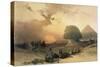 Approach of the Simoom, Desert of Giza-David Roberts-Stretched Canvas